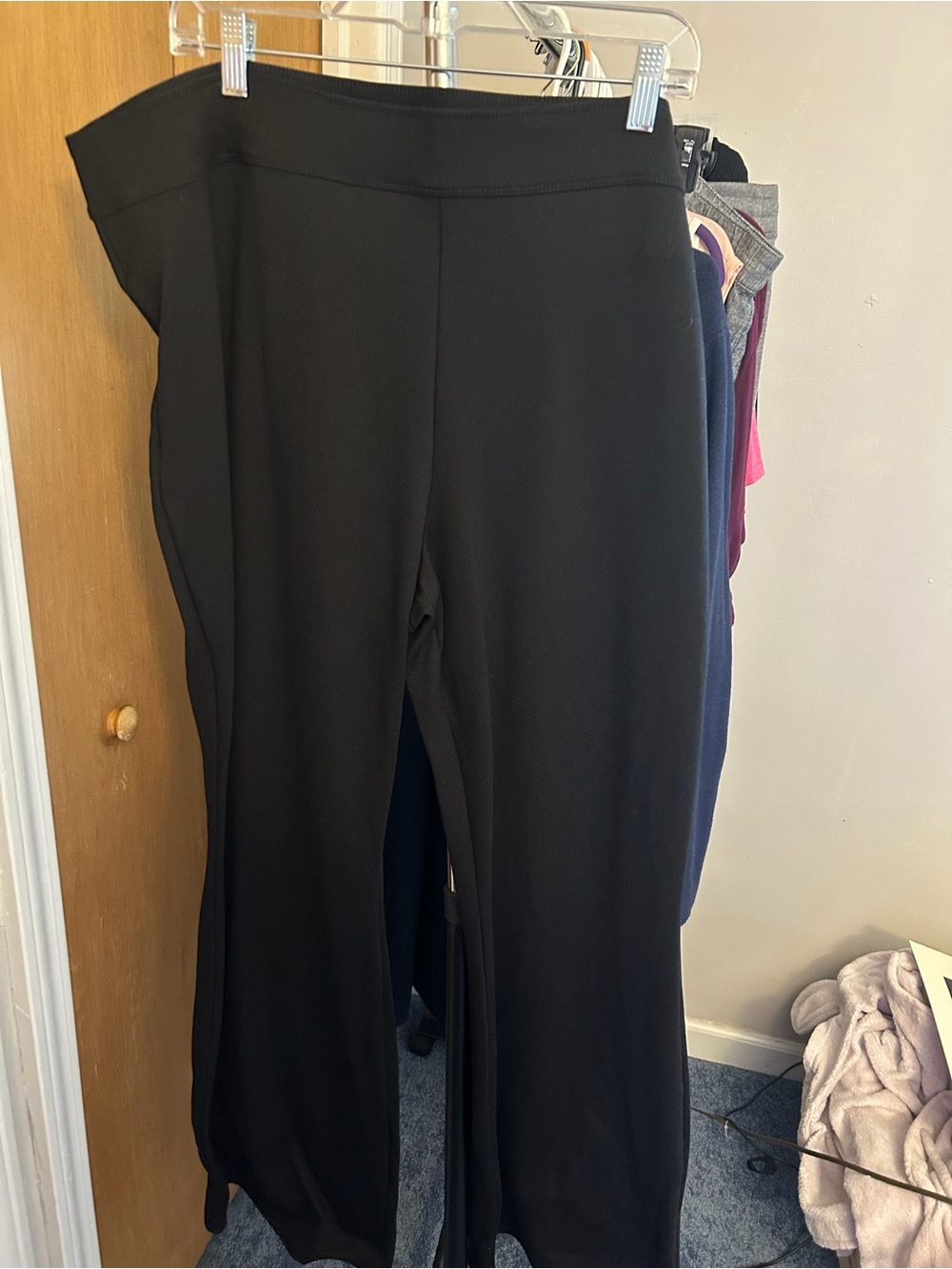 Wide-Leg Black Pull-On Pants for Women
